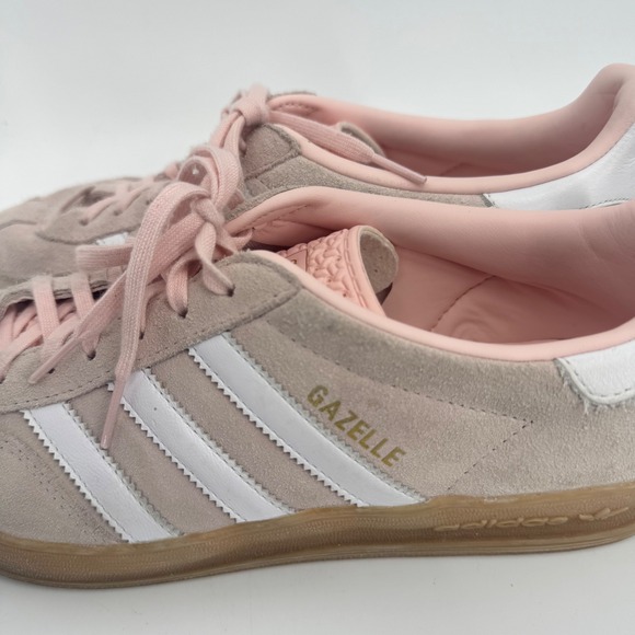 Adidas Originals Gazelle Indoor Sneakers Sandy Pink Cloud White Gum Women's 10 - Picture 2 of 11